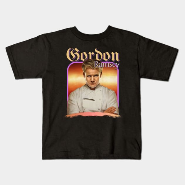 Gordon Ramsay Retro Kids T-Shirt by The seagull strengths